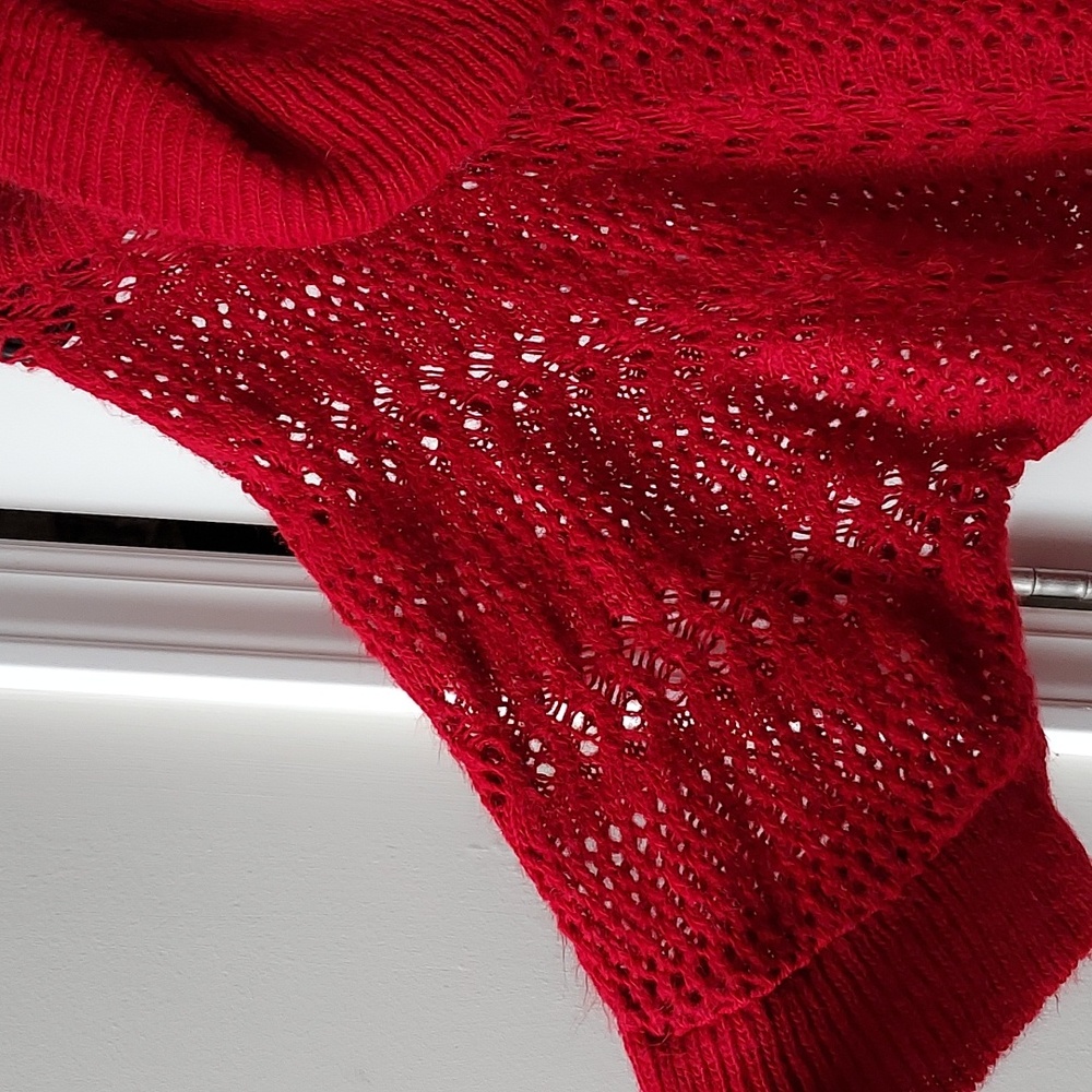 Notations short sleeve turtleneck sweater red xl - Picture 2 of 11